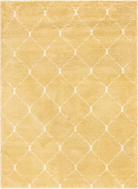 Yellow 9' x 12' 2 Rabat Shag Rectangle Area Rug Thick Soft Touch Fluffy & Plush Shaggy Pile Durable Geometric Carpet for Luxury Interior Design for Sale at Rug Engine