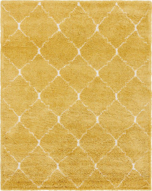 Yellow 8' x 10' Rabat Shag Rectangle Area Rug Thick Soft Touch Fluffy & Plush Shaggy Pile