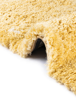 Yellow 5' 1 x 5' 1 Rabat Shag Round Area Rug Thick Soft Touch Fluffy & Plush Shaggy Pile