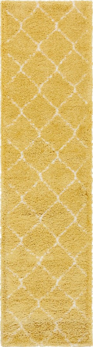 Yellow 2' 7 x 10' Rabat Shag Runner Area Rug Thick Soft Touch Fluffy & Plush Shaggy Pile