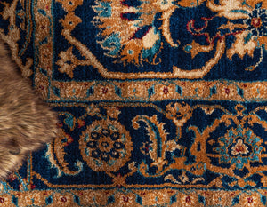 Navy Blue 4' 5 x 4' 5 Dorchester Square Area Rug 100% Polypropylene With Cotton Foundation Carpet for Living, Dining, Office, Bedrooms for Sale at Rug Engine