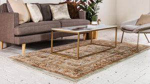 Light Green 4' 1 x 6' 1 Dorchester Rectangle Area Rug 100% Polypropylene With Cotton Foundation Carpet for Living, Dining, Office, Bedrooms for Sale at Rug Engine
