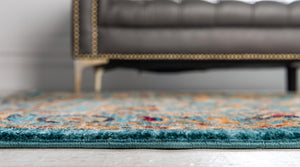 Turquoise 4' 5 x 4' 5 Dorchester Round Area Rug 100% Polypropylene With Cotton Foundation Carpet for Living, Dining, Office, Bedrooms for Sale at Rug Engine
