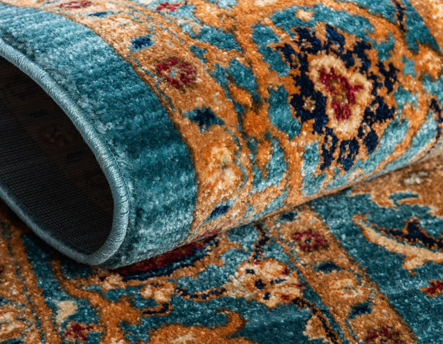 Turquoise 4' 5 x 4' 5 Dorchester Round Area Rug 100% Polypropylene With Cotton Foundation Carpet for Living, Dining, Office, Bedrooms for Sale at Rug Engine