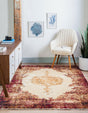 Red 4' 1 x 6' 1 Dorchester Rectangle Area Rug 100% Polypropylene With Cotton Foundation Carpet for Living, Dining, Office, Bedrooms for Sale at Rug Engine