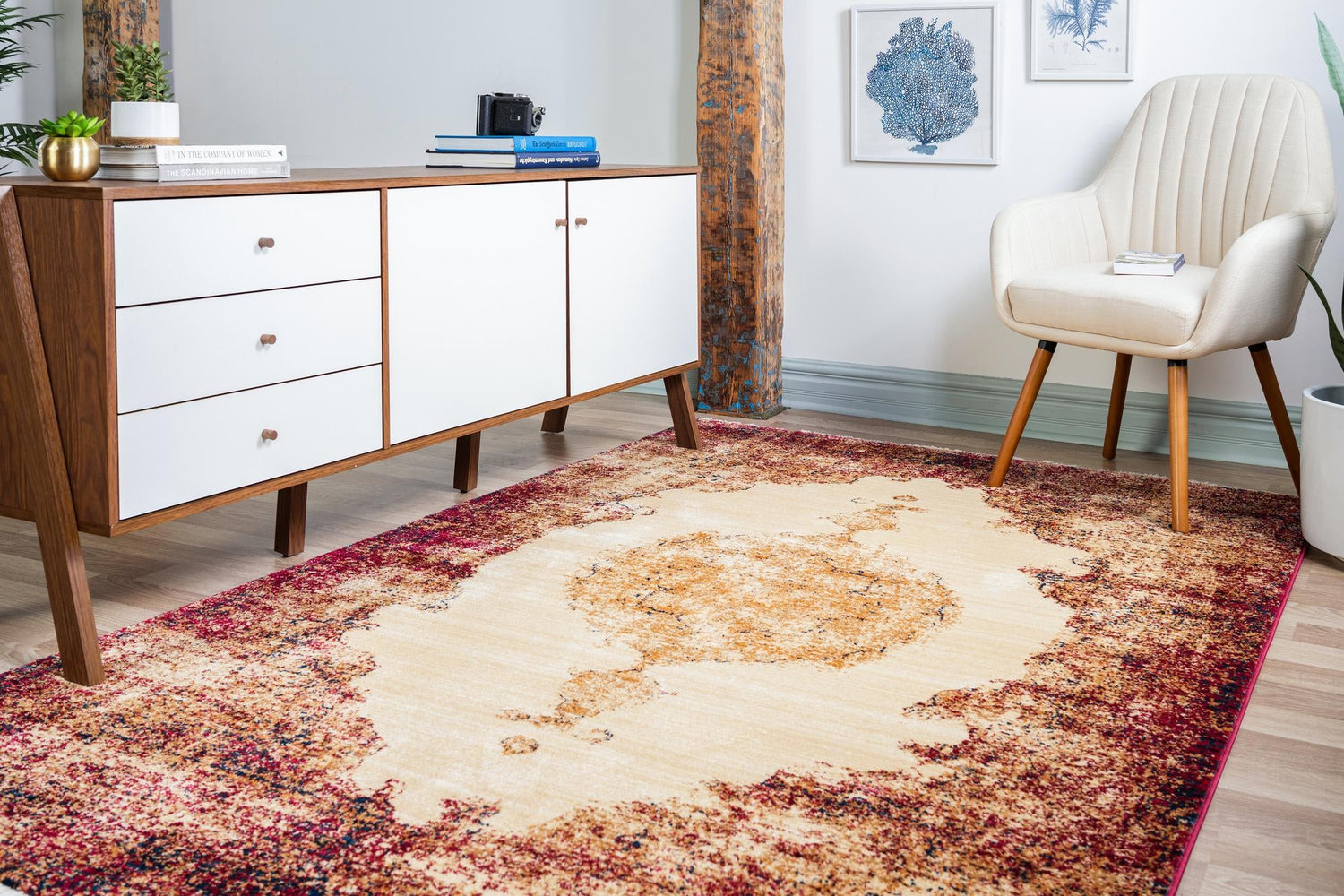 Red 4' 1 x 6' 1 Dorchester Rectangle Area Rug 100% Polypropylene With Cotton Foundation Carpet for Living, Dining, Office, Bedrooms for Sale at Rug Engine