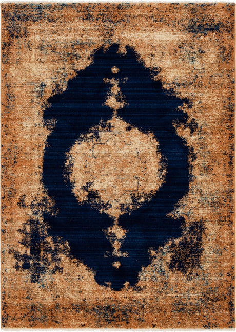 Navy Blue 4' 1 x 6' 1 Dorchester Rectangle Area Rug 100% Polypropylene With Cotton Foundation Carpet for Living, Dining, Office, Bedrooms for Sale at Rug Engine