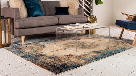 Beige 4' 1 x 6' 1 Dorchester Rectangle Area Rug 100% Polypropylene With Cotton Foundation Carpet for Living, Dining, Office, Bedrooms for Sale at Rug Engine