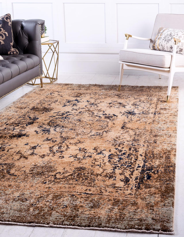 Tan 4' 1 x 6' 1 Dorchester Rectangle Area Rug 100% Polypropylene With Cotton Foundation Carpet for Living, Dining, Office, Bedrooms for Sale at Rug Engine