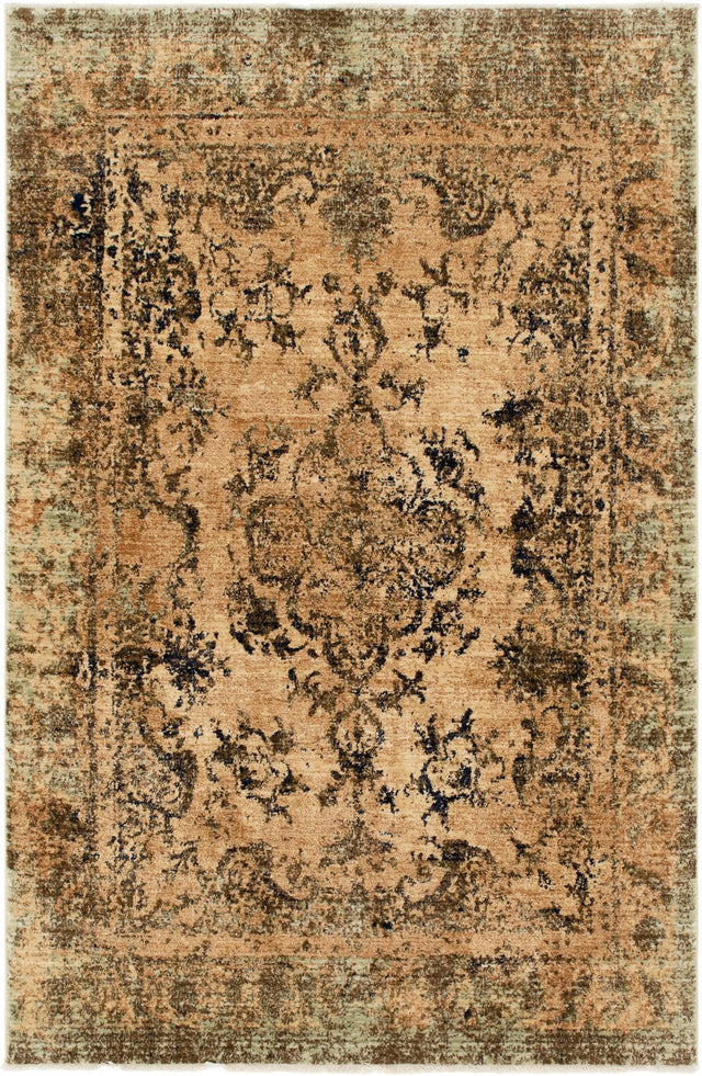 Tan 5' 1 x 8' Dorchester Rectangle Area Rug 100% Polypropylene With Cotton Foundation Carpet for Living, Dining, Office, Bedrooms for Sale at Rug Engine