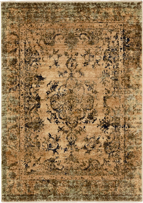 Tan 4' 1 x 6' 1 Dorchester Rectangle Area Rug 100% Polypropylene With Cotton Foundation Carpet for Living, Dining, Office, Bedrooms for Sale at Rug Engine