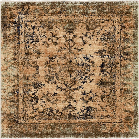 Tan 4' 5 x 4' 5 Dorchester Square Area Rug 100% Polypropylene With Cotton Foundation Carpet for Living, Dining, Office, Bedrooms for Sale at Rug Engine