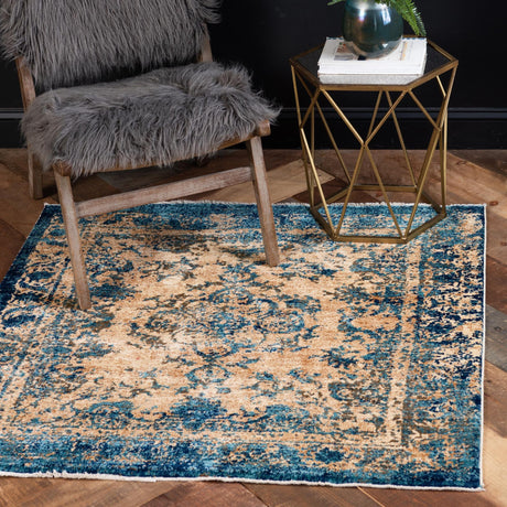 Blue 4' 5 x 4' 5 Dorchester Square Area Rug 100% Polypropylene With Cotton Foundation Carpet for Living, Dining, Office, Bedrooms for Sale at Rug Engine