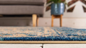 Blue 4' 5 x 4' 5 Dorchester Square Area Rug 100% Polypropylene With Cotton Foundation Carpet for Living, Dining, Office, Bedrooms for Sale at Rug Engine