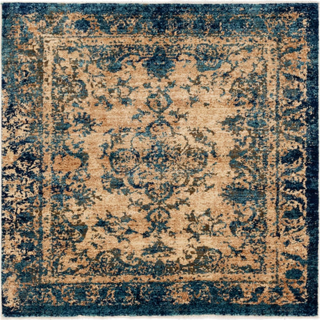 Blue 4' 5 x 4' 5 Dorchester Square Area Rug 100% Polypropylene With Cotton Foundation Carpet for Living, Dining, Office, Bedrooms for Sale at Rug Engine