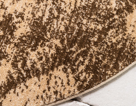 Brown 8' x 8' Dorchester Round Area Rug 100% Polypropylene With Cotton Foundation Carpet for Living, Dining, Office, Bedrooms for Sale at Rug Engine