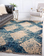 Blue 4' x 6' Dorchester Rectangle Area Rug 100% Polypropylene With Cotton Foundation Carpet for Living, Dining, Office, Bedrooms for Sale at Rug Engine