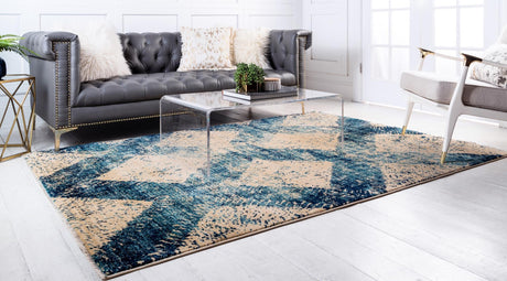 Blue 4' x 6' Dorchester Rectangle Area Rug 100% Polypropylene With Cotton Foundation Carpet for Living, Dining, Office, Bedrooms for Sale at Rug Engine