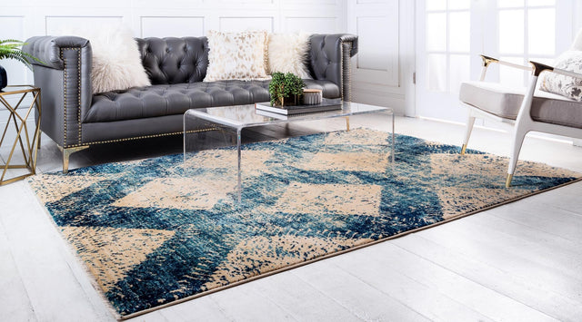 Blue 4' x 6' Dorchester Rectangle Area Rug 100% Polypropylene With Cotton Foundation Carpet for Living, Dining, Office, Bedrooms for Sale at Rug Engine