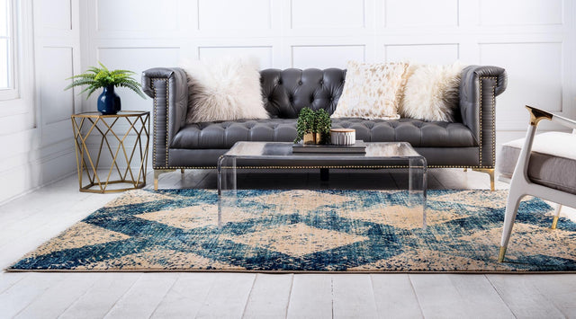 Blue 4' x 6' Dorchester Rectangle Area Rug 100% Polypropylene With Cotton Foundation Carpet for Living, Dining, Office, Bedrooms for Sale at Rug Engine