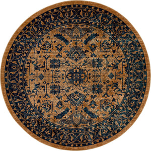 Orange 8' x 8' Dorchester Round Area Rug 100% Polypropylene With Cotton Foundation Carpet for Living, Dining, Office, Bedrooms for Sale at Rug Engine
