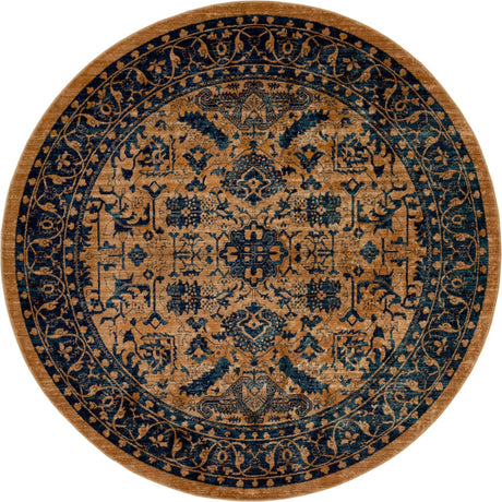 Orange 8' x 8' Dorchester Round Area Rug 100% Polypropylene With Cotton Foundation Carpet for Living, Dining, Office, Bedrooms for Sale at Rug Engine