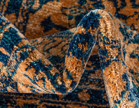 Orange 8' x 8' Dorchester Round Area Rug 100% Polypropylene With Cotton Foundation Carpet for Living, Dining, Office, Bedrooms for Sale at Rug Engine