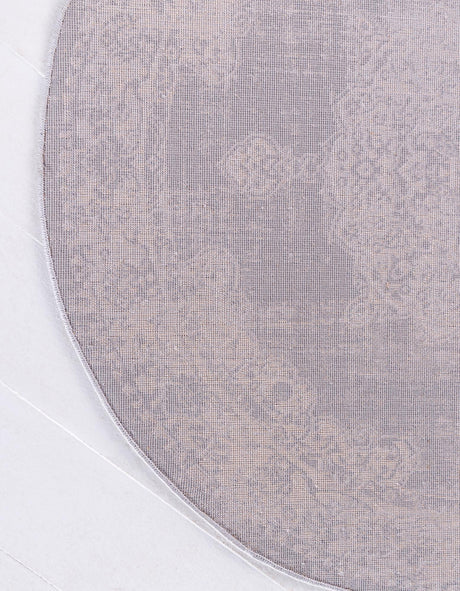 Gray 3' 3 x 3' 3 Leila Round Area Rug 85% Polypropylene & 15% Polyester Durable Traditional Carpet for Kitchens, Bedrooms, Living Rooms, Office for Sale at Rug Engine