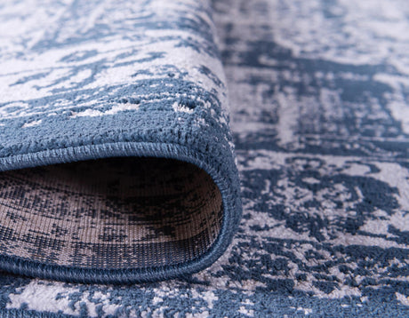 Dark Blue 5' 3 x 8' Leila Rectangle Area Rug 85% Polypropylene & 15% Polyester Durable Traditional Carpet for Kitchens, Bedrooms, Living Rooms, Office for Sale at Rug Engine