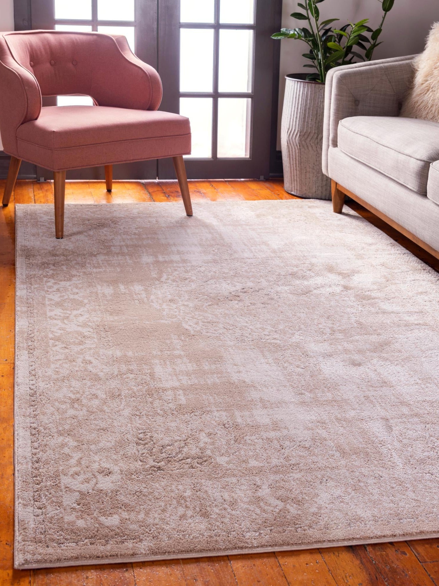 Beige 2' 2 x 3' 1 Leila Rectangle Area Rug 85% Polypropylene & 15% Polyester Durable Traditional Carpet for Kitchens, Bedrooms, Living Rooms, Office for Sale at Rug Engine