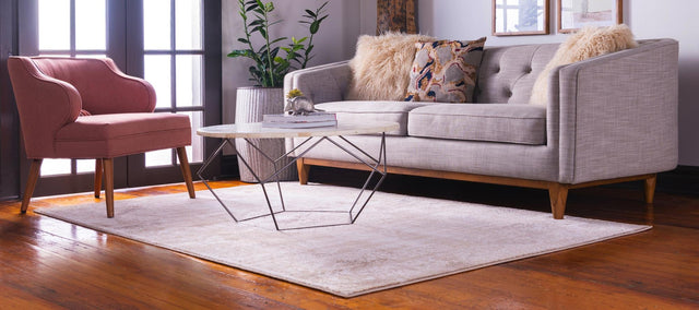 Beige 2' 2 x 3' 1 Leila Rectangle Area Rug 85% Polypropylene & 15% Polyester Durable Traditional Carpet for Kitchens, Bedrooms, Living Rooms, Office for Sale at Rug Engine
