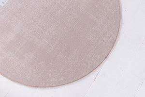 Beige 3' 3 x 3' 3 Leila Round Area Rug 85% Polypropylene & 15% Polyester Durable Traditional Carpet for Kitchens, Bedrooms, Living Rooms, Office for Sale at Rug Engine