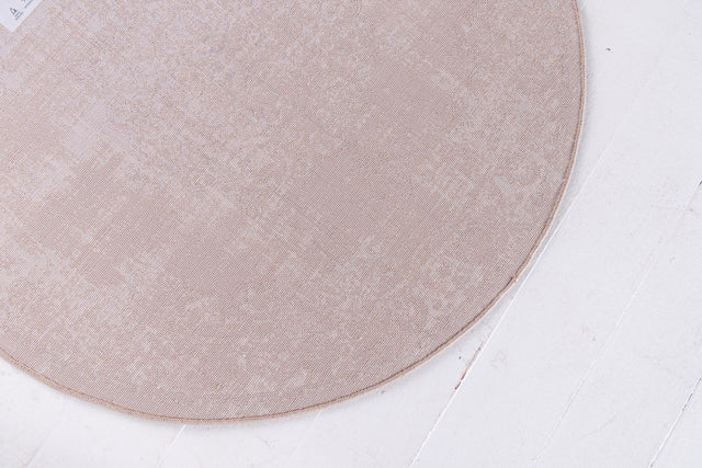 Beige 3' 3 x 3' 3 Leila Round Area Rug 85% Polypropylene & 15% Polyester Durable Traditional Carpet for Kitchens, Bedrooms, Living Rooms, Office for Sale at Rug Engine