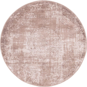 Beige 3' 3 x 3' 3 Leila Round Area Rug 85% Polypropylene & 15% Polyester Durable Traditional Carpet for Kitchens, Bedrooms, Living Rooms, Office for Sale at Rug Engine