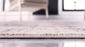 Beige and Blue 2' 2 x 3' 1 Leila Rectangle Area Rug 85% Polypropylene & 15% Polyester Durable Traditional Carpet for Kitchens, Bedrooms, Living Rooms, Office for Sale at Rug Engine