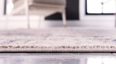 Beige and Blue 2' 2 x 3' 1 Leila Rectangle Area Rug 85% Polypropylene & 15% Polyester Durable Traditional Carpet for Kitchens, Bedrooms, Living Rooms, Office for Sale at Rug Engine