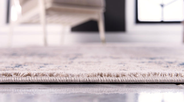 Beige and Blue 3' 3 x 5' 3 Leila Rectangle Area Rug 85% Polypropylene & 15% Polyester Durable Traditional Carpet for Kitchens, Bedrooms, Living Rooms, Office for Sale at Rug Engine