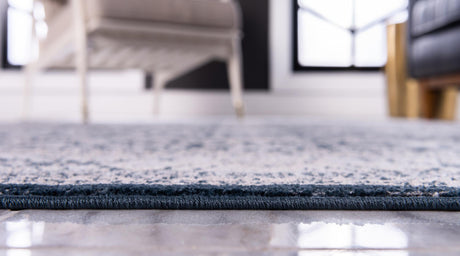 Dark Blue 7' 10 x 7' 10 Leila Square Area Rug 85% Polypropylene & 15% Polyester Durable Traditional Carpet for Kitchens, Bedrooms, Living Rooms, Office for Sale at Rug Engine