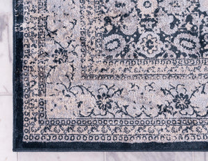Dark Blue 7' 10 x 7' 10 Leila Square Area Rug 85% Polypropylene & 15% Polyester Durable Traditional Carpet for Kitchens, Bedrooms, Living Rooms, Office for Sale at Rug Engine