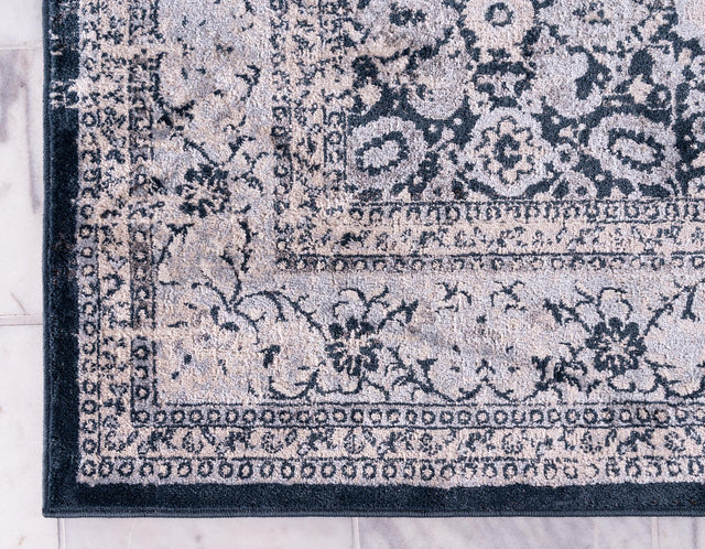Dark Blue 7' 10 x 7' 10 Leila Square Area Rug 85% Polypropylene & 15% Polyester Durable Traditional Carpet for Kitchens, Bedrooms, Living Rooms, Office for Sale at Rug Engine