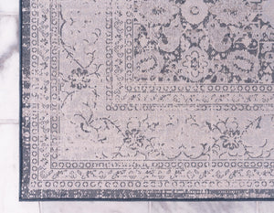 Dark Blue 7' 10 x 7' 10 Leila Square Area Rug 85% Polypropylene & 15% Polyester Durable Traditional Carpet for Kitchens, Bedrooms, Living Rooms, Office for Sale at Rug Engine
