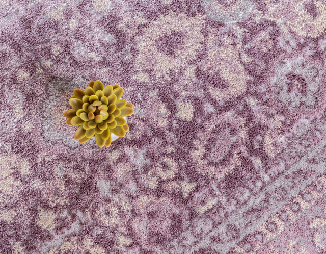 Violet 3' 3 x 3' 3 Leila Round Area Rug 85% Polypropylene & 15% Polyester Durable Traditional Carpet for Kitchens, Bedrooms, Living Rooms, Office for Sale at Rug Engine