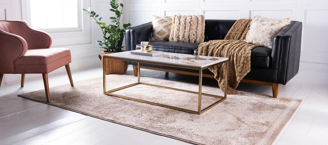 Beige 5' 2 x 8' Leila Rectangle Area Rug 85% Polypropylene & 15% Polyester Durable Traditional Carpet for Kitchens, Bedrooms, Living Rooms, Office for Sale at Rug Engine