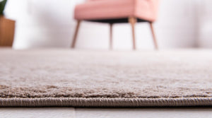 Beige 6' x 6' Leila Round Area Rug 85% Polypropylene & 15% Polyester Durable Traditional Carpet for Kitchens, Bedrooms, Living Rooms, Office for Sale at Rug Engine