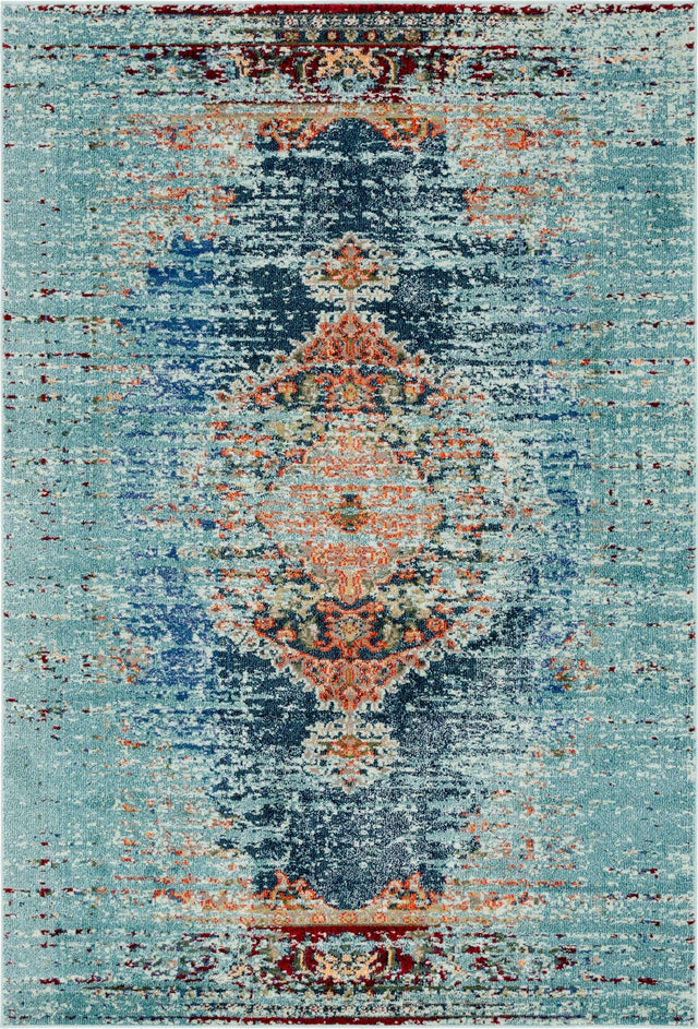 Turquoise 6' 1 x 9' Vita Rectangle Area Rug