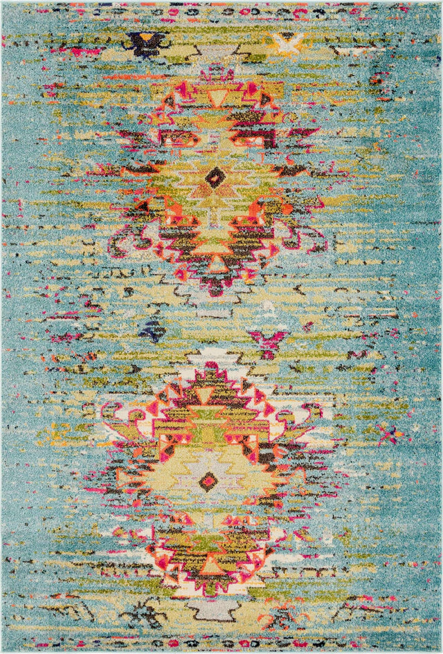 Turquoise 6' 1 x 9' Vita Rectangle Area Rug