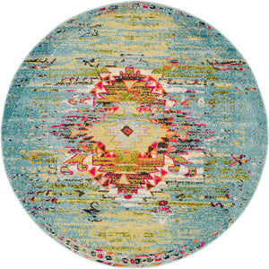 Turquoise 6' 1 x 6' 1 Vita Round Area Rug