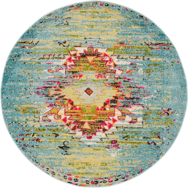 Turquoise 6' 1 x 6' 1 Vita Round Area Rug