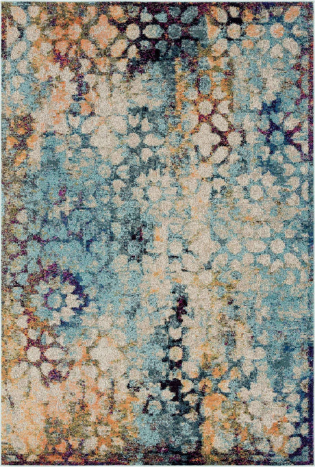 Blue 6' 1 x 9' Vita Rectangle Area Rug