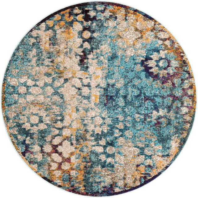 Blue 6' 1 x 6' 1 Vita Round Area Rug